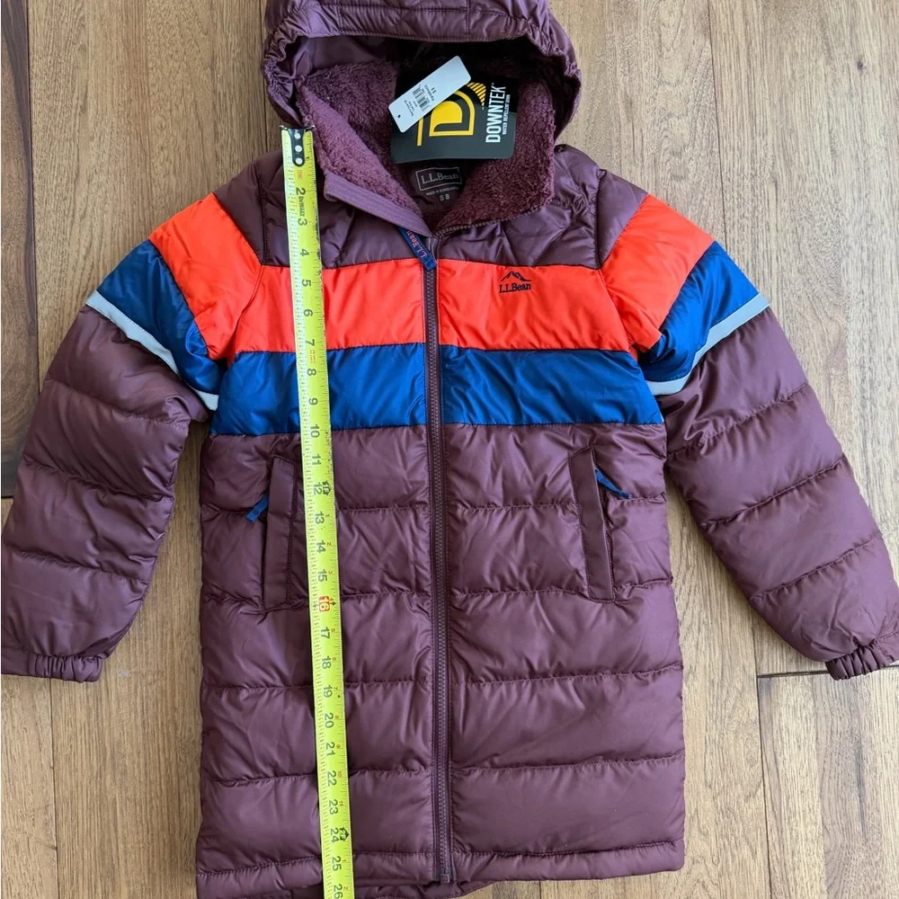 NWT L.L. Bean Kids Puffer Down Hooded Colorblock Puffer Jackey Boys Sz 8 Snow‎